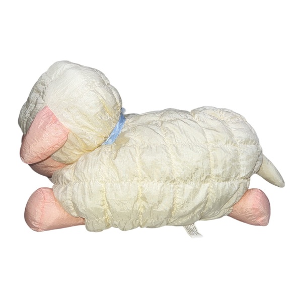 MOON BEAM KOREA LAMB SHEEP PUFFY PARACHUTE NYLON PLUSH BLUE POLKA DOT RIBBON - Picture 4 of 8